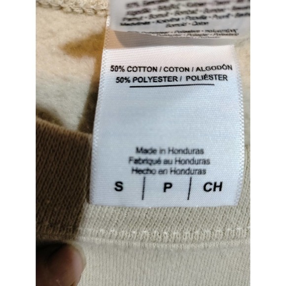 Graphic fall print beige color crew neck sweat shirt women size small - Picture 7 of 7